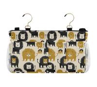 decor gift Bedside Caddy Storage Organizer Oliver Jeffers Style Lion Vanilla Gold and Black Bedside Hanging Storage Bag for Bunk Dorm Rooms and Hospital Bed Rails cajones para debajo de la cama