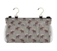 decor gift Bedside Essentails Pocket Hoho Style Funny Snow Moose Multi-Function Organizer Caddy for Home Bunk Bed Dorm Sofa cajones para debajo de la cama