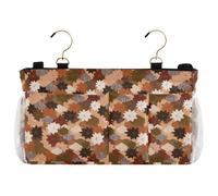 decor gift Bedside Organizer Caddy Maple Leaf Brown White Hanging Bed Organizer Storage Bag for College Dorm Rooms Essentials, Hospital Bed Rails,Camp storage para controles de tv