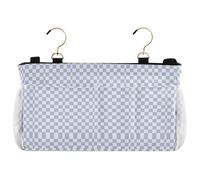 decor gift Bedside Pocket For Dorm Purple and White American Plaid Hanging Bedside Caddy for Bunk and Hospital Beds Dorm Rooms Bed Rails cajones para debajo de la cama