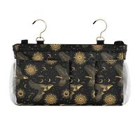 decor gift Bedside Storage Caddy For Dorm Wild Falcon Sun Black Gold Dorm Bed Bag for College Dorm Rooms Essentials, Hospital Bed Rails,Camp organizador para lado de cama