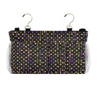 decor gift Bedside Table Caddy Polka Dot Green Gold and Purple Bed Organizer Hanging Pocket Bag for Water Bottles, Magazines, Phone, Glasses cajones para debajo de la cama