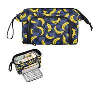 decor gift Blue and Black Checkered Bananas Pencil Box Large Capacity Pencil Organizer Case Lightweight for Kids School Must Haves cosas para la escuela para ninas