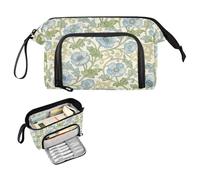 decor gift Blue Poppy Flower William Morris Pattern Pencil pouching Large Capacity Pen Case Organizer Multifunctional for College Student Kindergarten estuche para lapices ninas
