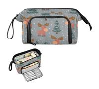 decor gift Boho Style Funny Snow Moose Large Pencil Case Large Capacity Pen Case Organizer with Compartment for Teacher Elementary cosas para la escuela para ninas