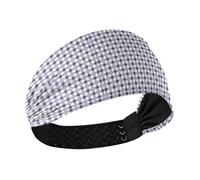 decor gift Buffalo Plaid Dark Blue Off White Moisture Wicking gym headband Stretchy sweat bandanas for hiking hiking hiking bandas para la cabeza