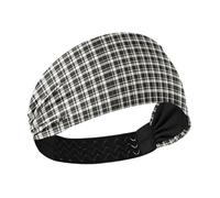 decor gift Buffalo Plaid Ivory Black Non-Slip cloth headbands for women Stretchy head sweat bands for women for make up make up make up cinta para el cabello