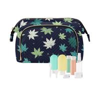 decor gift Capacity Travel Cosmetic Bag Zipper Japanese Maple Leaf Navy Sage Green Women Cash Wallet for Essentials For Women para maquillaje