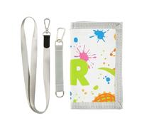 decor gift Cartoon Roaring Dino Fluorescent Blue Green White trifold men wallets for credit cards simple lighweight men wallets with lanyard
