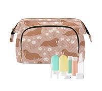 decor gift Case Cosmetic Makeup Bag Lightweight Naughty Grassland Walrus Brown (longword) Makeup pouching Period Bag for Brush