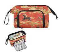 decor gift Chinese Cloud Horse Red Pencil Pen Case Large Capacity Big Pencil Cases with Slot for Kids Preppy School Supplies bolsita para colores