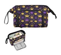 decor gift Classic Crown Yellow Gold and Purple Pencil Case Organizer Large Capacity Big Pencil Case Lightweight for Kids School Supply estuche para lapices para adolescentes