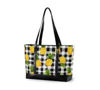 decor gift classy nurse work bags with zipper Gothic Style Calla Lily Mint Camouflage for Pool Gym Grocery Travel with diaper, Black and White Gingham Pineapple