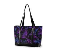 decor gift classy nurse work bags with zipper Gothic Style Calla Lily Mint Camouflage for Pool Gym Grocery Travel with diaper, Selva Bat Galaxy Purple Black
