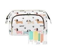 decor gift Cosmetic Bags With Zipper Lightweight Dachshund Dog Blue Pink White Makeup pouching Period Bag for Large Cosmetic maquillaje para