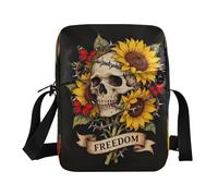 decor gift crossbody messenger bag Fluorescent Green Flame Skull over the shoulder bags for men Adjustable Strap for Outdoor Daily Outdoor Daily morral para hombre