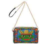 decor gift Crossbody Small Bags For Women Vegan Leather Mexico Tribe Leader Everyday Purses Zip Shoulder Bag For Woman
