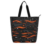 decor gift Cute Book Tote Bag for Boys Girls Women Lazy Lakeshore Galaxy Black Lightweight Reusable Shopping Bag with Zipper for School and Playtime
