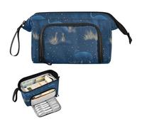 decor gift Desert Emu Mars Dark Blue Pencil Pen Case Large Capacity Pencil Pen Case Cosmetic with Zipper for Women Preppy School lapiceras para ninas