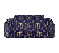 decor gift double stroller parent organizer Western Boho Bull Skull Aztec Pattern Country Southern Bull _00001_00003 stroller caddy with cup holders with straps