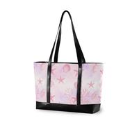 decor gift essentials work tote bags for women with zipper Purple Witch's Essentials Halloween for university with lunch, Summer Pink Seashells Starfishes