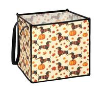 decor gift Foldable Felt baskets for shelves for quilt set Cute Fall Dog Lovers Brown L