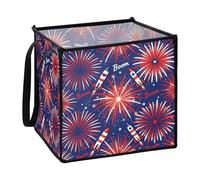 decor gift foldable Felt storage bin for quilt tall 4th Of July Independence Fireworks L