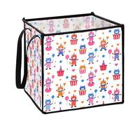 decor gift foldable Felt storage containers baskets for laundry room outdoor Cute Circus Cat Colorful Clown Kitten L