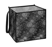 decor gift foldable Felt storage containers baskets for quilt extra large Black Roses Flower L