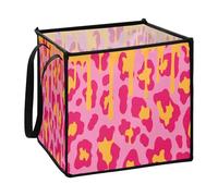 decor gift folding Felt storage bin for quilt utility Peach Leopard Yellow Bright L
