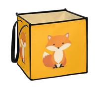 decor gift folding Felt storage bins for shelves medium Cute Fox Orange L