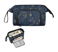 decor gift Funny Crawling Cobra Dark Blue Pen Case Large Capacity Pen Case Cosmetic Multifunctional for College Student Middle School estuches para lapiceros