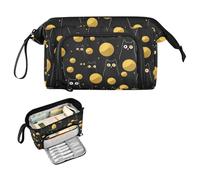 decor gift Funny Creature Cat Black and Gold Pencil Case Organizer Large Capacity Box Pencil Case with Zipper for Teen Boys Travel estuches para lapicero