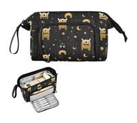 decor gift Funny monsters Black and Gold School Pencil Case Large Capacity Cases With Pencil Multifunctional for Adults Travel caja para lapiceros