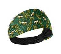 decor gift Funny Rainforest Bee Willow Green no slip sweat bands headbands for women Elastic wide head bands for women's hair for washing face washing face washing face cintas para el pelo de mujer