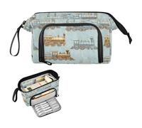 decor gift Gothic Style Trains Bronze Marble 60s Pencil Bag Large Capacity Case With Pencil with Zipper for Boys Back to School Supplies lapiceras estuche para ninas