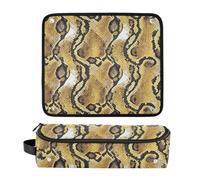 decor gift Hair Tools Travel Bag with Iron Mat Dustproof Travel Hair Straightener Bag for Flat Iron Hot Tools and Haircare Accessories Python Skin Texture Brown Yellow Women Essentials Storage