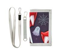decor gift Halloween Dracula Lip Candy trifold card wallets for men for woman minimalist casual card wallets men with lanyard