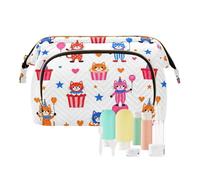 decor gift Hanging Travel Toiletry Bag Essentials Cute Circus Cat Colorful Clown Kitten (longword) Cosmetic Bags For Purse for Travel Organizer