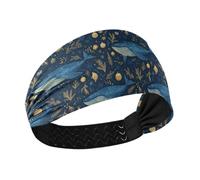 decor gift Happy New Year Shark Dark Blue Non-Slip thick headbands for women Elastic sweat band for women for Football Football Football vendas para el pelo mujer