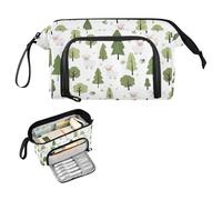 decor gift Indiana Lambs forests Off White Pencil Pen Case Large Capacity Zippered Pencil Case with Slot for Man Kindergarten cartucheras para ninas