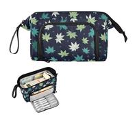 decor gift Japanese Maple Leaf Navy Sage Green Pen Case Large Capacity Cute Pencil Cases with Handle for Adults College caja para lapices
