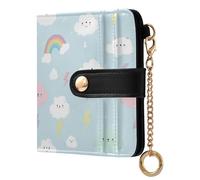 decor gift Ladies Bifold Wallet Cute Cloud Rainbow Lightening Cute PU Leather Wallet for Woman Girl