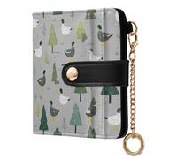 decor gift Ladies Classic Foldable Wallet Childish Forestland Mallard Duck Unique PU Leather Folding Wallet for Girls Women Ladies