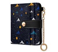decor gift Ladies Cute Foldable Wallet Retro Style Funny Hill Galaxy Portable PU Leather Folding Wallet for Woman Girl