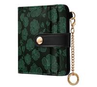 decor gift Ladies Folding Coin Wallet Geranium Ark Green Portable Premium PU Leather Wallet for Women Girls