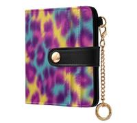 decor gift Ladies Folding Coin Wallet Vague Colorful Leopard Print Cute Premium PU Leather Wallet for Men Women Travel