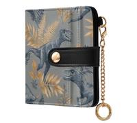 decor gift Ladies Lightweight Foldable Wallet Shores Ceratosaurus Blu Ray Gray Fancy Minimalist PU Leather Wallet for Women