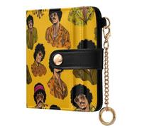 decor gift Ladies Premium Foldable Wallet Hippie Style Man Yellow Cute PU Leather Folding Wallet for Woman Girl