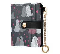 decor gift Ladies PU Leather Bifold Wallet Funny Nile Seals Hearts Fancy PU Leather Card Wallet for Women